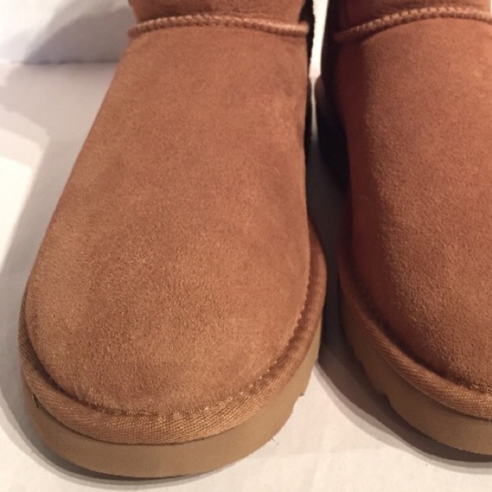 New UGG Mini Bailey Chestnut Poppy Suede Boots - Picture 3 of 8